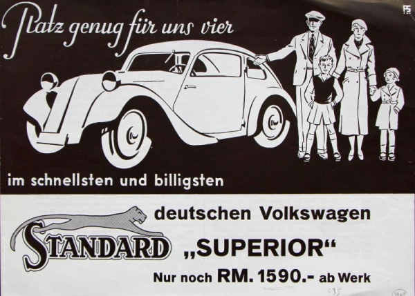 Standard Superior Volkswagen Modelprogram 1933 Carbrochure (4799)